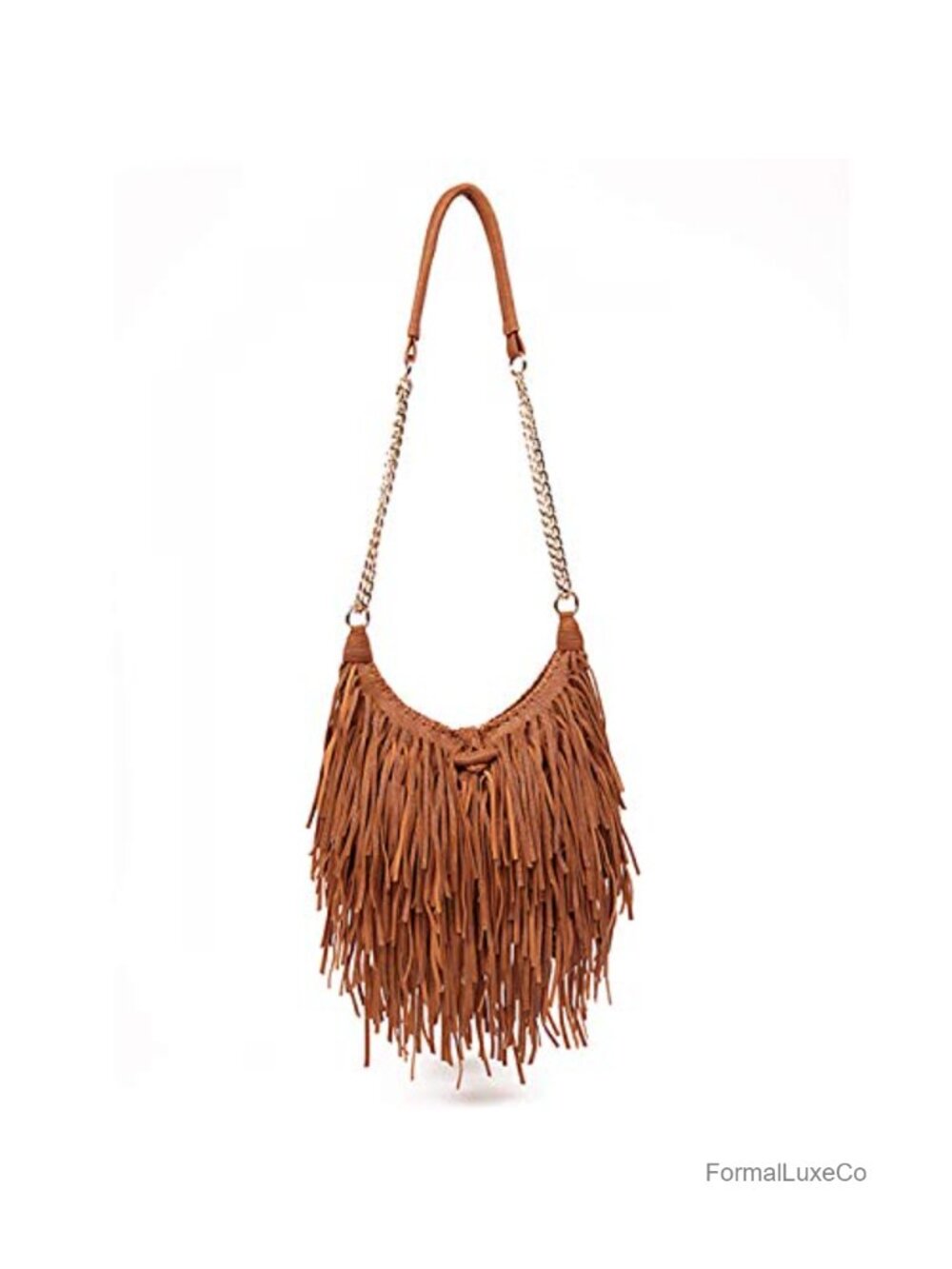 Fringe Tassel PU Leather Crossbody Bag Adjustable Strap Shoulder Purse